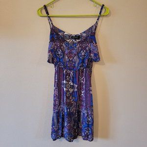 Printed Strappy Mini Dress